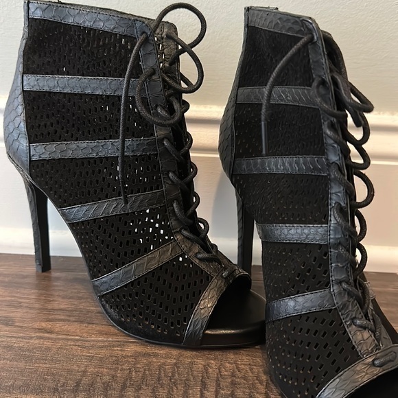 Black Lace Joie Ankle Boots Size 36/6